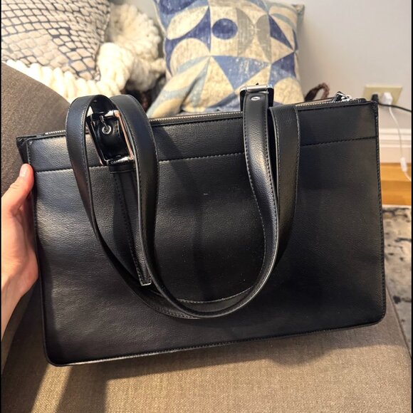 Calvin Klein Black Leather Tote Satchel – Havana Tote Bag - Picture 4 of 6